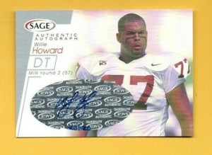 D20146  2001 SAGE Autographs Silver #A24 Willie Howard #363/400