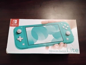 TURQUOISE CONSOLE EMPTY BOX ONLY Nintendo Switch Lite NO CONSOLE - Picture 1 of 2