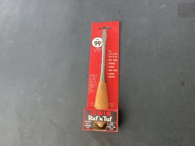NOS IRWIN RUF N TUF WOOD HANDLE FLAT SCREWDRIVER 4” RARE JEEP MILITARY TANKS - Image 1 of 4