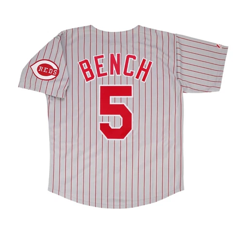 Johnny Bench Cincinnati Reds Grey Road Jersey w/ Team Patch Men's (S-3XL) Cover