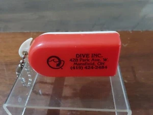 Vintage Dive Inc Keychain Advertising Collectable Water Boat Floater Red White - Picture 1 of 2