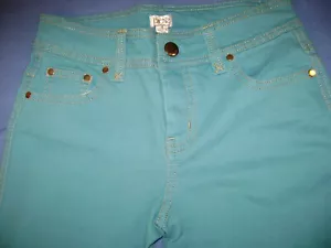 NEW "CACHE" WOMEN'S PANTS Turquoise 4 sz Cotton & Spandex - Bild 1 von 7