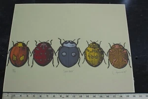 Mucorda lady bugs 1976 lithograph - Picture 1 of 17
