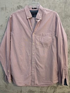 Banana Republic Shirt Mens Medium Pink Stretch Soft Wash Standard Fit Patterned - Picture 1 of 10