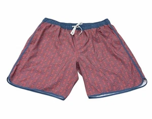 Fair Harbor Mens Swim Trunks Board Shorts Lined Red Blue Geometric XXL Stretch - Picture 1 of 7