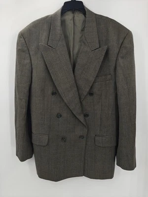 Vintage Christian Dior Monsieur Jacket Mens 42R Green Double Breasted Blazer 90s - Image 1 of 4