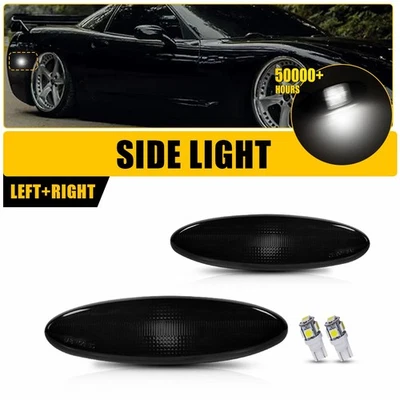 2X For 1997-2004 Chevrolet Corvette C5 Smoked Rear Side Marker Light Housings EK - Image 1 of 4