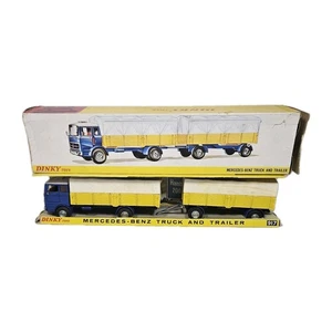 Vintage Dinky Toys 917 Mercedes-Benz Truck And Trailer Original Box With Insert - Picture 1 of 24