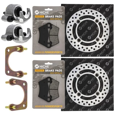 NICHE Rear Brake Rotor Caliper Pad Set for Polaris RZR XP 900 1911373 1911374 - Image 1 of 4