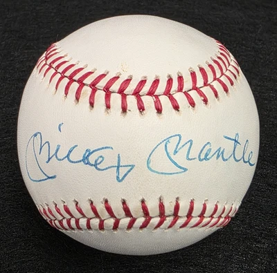 MICKEY MANTLE Signed Official Baseball-HOF-NEW YORK YANKEES-PSA Letter - Image 1 of 4