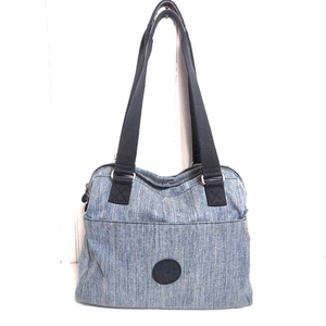 Kipling Felicity Blue Indigo Chambray Double Handle Organizer Shoulder Bag Purse - Picture 1 of 14