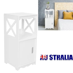 2 Layer Bedside Tables Side Table Nightstand Storage Drawer Shelf Bedroom Unit - Picture 1 of 20