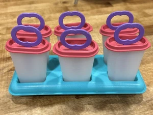 VINTAGE Tupperware Frozen Popsicle Dessert Molds Tray Ice Tups Complete Set - Picture 1 of 5
