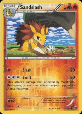 Pokemon - Sandslash #76/162 - XY - BREAKthrough Reverse Holo - Image 1 of 2
