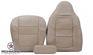 Fundas de asiento de cuero perforadas de repuesto completas para el lado del conductor Ford F250 bronceadas - Imagen 1 de 12