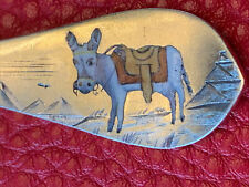 RARE! - Christmas 1896 Enamel Saddled Mule Donkey Burro Sterling Souvenir Spoon