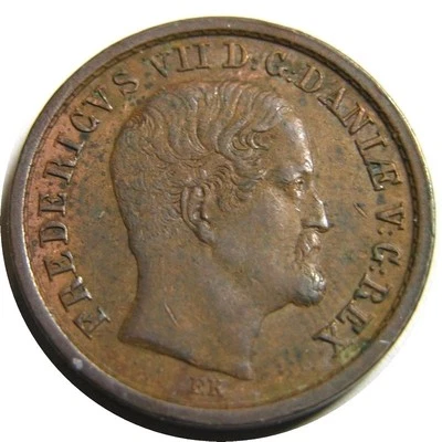 elf Denmark 1 Rigsbank Skilling 1853 (c) Frederick VII - Image 1 of 2