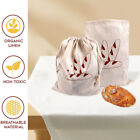 3pcs Food Storage Wedding Gifts Camping With Drawstring Linen Kitchen Bread Bag