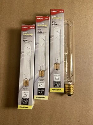 3 Satco S3224 130V Intermediate  40Watt T6.5 Light Bulb Clear Steampunk Classic - Image 1 of 3
