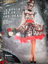 Spirit Halloween Novia Day of The Dead Sugar Skull Bride Dress Adult Medium