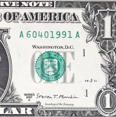 June 4, 1991 : A 60401991 A BIRTHDAY Note $1 One Dollar Bill *UNC* 🎂🎁 - Image 1 of 3