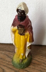 FIGURA BELÉN NAVIDAD HOMBRE SABIO VINTAGE plástico 4" molde soplado - Imagen 1 de 6