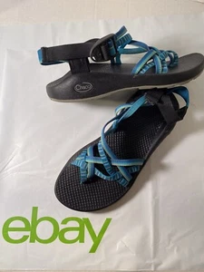 Chaco Vibram Women’s Strap Sandals Black & Blue Size 8 - Picture 1 of 9