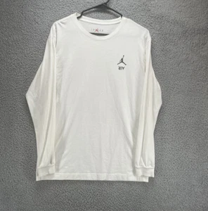 Nike Air Jordan NBA Records Graphic Long Sleeve T Shirt White Upside Down S A4 - Picture 1 of 6