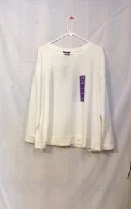 Premise Long Sleeve Modal Women's Knit Top With Back Zipper Ivory Size XXL - Picture 1 of 6