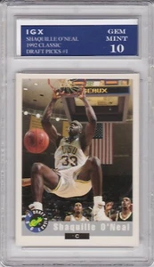 SHAQUILLE O'NEAL GEM MINT (10) Shaq ROOKIE CARD 1992 Draft Pick #1 Basketball RC - Picture 1 of 1