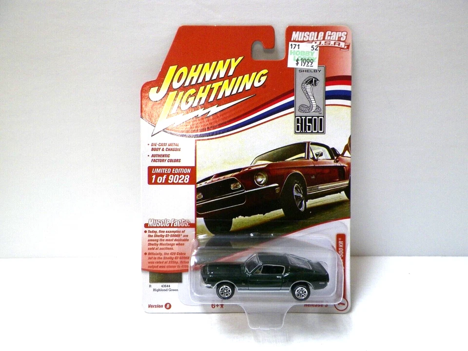 JOHNNY LIGHTNING JLSP172B 1/64 1968 SHELBY GT500KR HIGHLAND GREEN B7