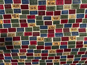 License Plate 100% Cotton Fabric 4yd 10” LAST ONE - Picture 1 of 2