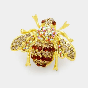 Hummel Kristallnadel Brosche - Bild 1 von 1