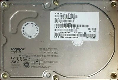 Maxtor 20GB MX6L020J1 3.5-in IDE Hard Drive/HDD, Rev A00, Refurbished - Image 1 of 2