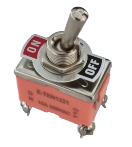 Interruptor de palanca de alta resistencia encendido apagado 2 posiciones 4 pines DPST 15A 250Vac coche barco 12V - Imagen 1 de 8