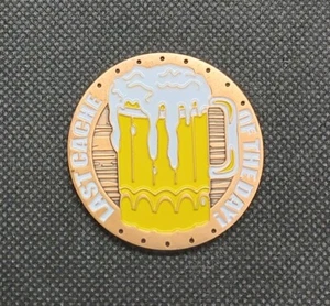 Geocoin Club August 2006 Antique Copper Geocoin Last Cache UNACTIVATED VHTF - Picture 1 of 2