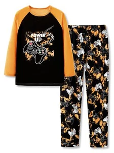 2-Piece Cozy Pajamas For Little Boys Gamer Yellow Long Sleeves Soft PJs Set K... - Picture 1 of 7
