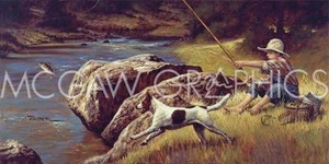 ART PRINT First Catch Jim Daly 12x24 - Picture 1 of 1