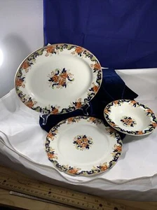Vintage John Maddock Sons Royal Vitreous England Serving Set 3 Pieces - Picture 1 of 8