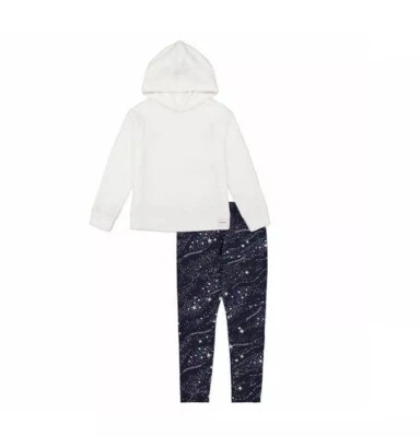 JUEGO DE 2 PIEZAS TOP Y LEGGING DE PELUCHE CALVIN KLEIN NIÑAS (OFF WHITE BLUE MULTI S) L Foto 1 de 4
