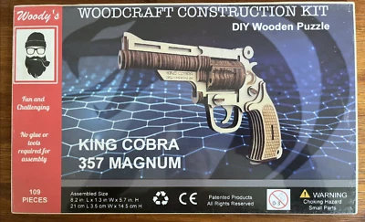 3D Puzzle Toy Wooden Gun Model Assembly Revolver Pistol Toys Teens Hobby On Sale - Image 1 of 4