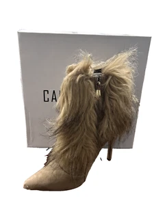 Stivaletto donna Cape Robbin Mini-60 pelliccia sintetica/camoscio kaki taglia 7,5 tacco a spillo - Foto 1 di 4