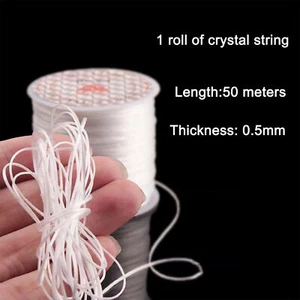 50 Metres Elastic String Beading Thread For Bracelets Jewellery DIY Stretch Cord - Picture 1 of 6