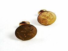 Deco Goldtone Plate Letter / Initial R Cufflinks By Park Roger 120914