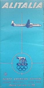 Vintage Alitalia Italian Airline Flugzeitplan Luftfahrt Memorabilia - 1.06.59 - Bild 1 von 9
