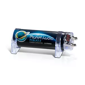 Condensador para automóvil Planet Audio PCBLK2.0 - 2 faradios, almacenamiento de energía, mejora de graves - Imagen 1 de 5