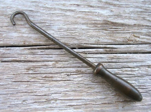 Nice Old Antique Small 3" Glove Buttonhook with Brass Handle Victorian - Picture 1 of 4