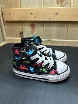 Zapatos Converse All-Star Infantil Talla 7 Parte Superior Alta Estampado Dinosaurio Gancho y Correa de Lazo Foto 1 de 4