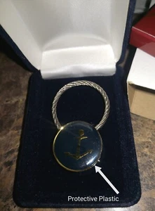 Rare ULYSSE NARDIN Watch Anchor Key Ring Enamel Keychain - UN Swiss Logo | NEW! - Picture 1 of 9