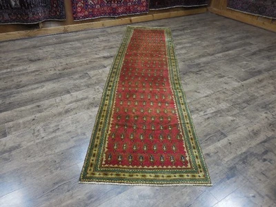 Vintage Turkish Rug,Hand Made Anatolian Turkish Geometric Tribal Rug 2.6x9.10 Ft - Image 1 of 4